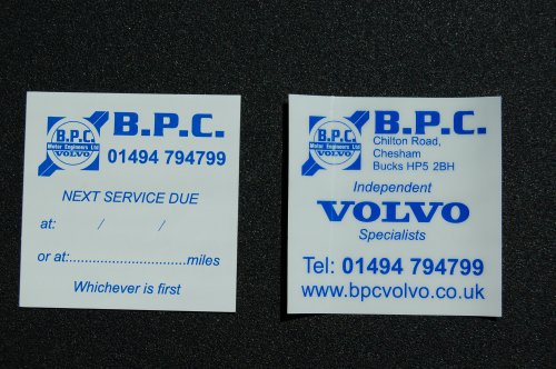 Window stickers from the Motor Trade Signs project archive